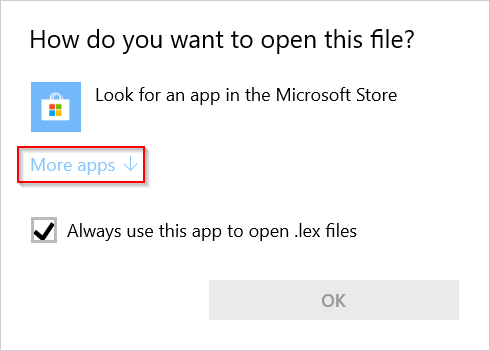 Select &ldquo;More apps&rdquo;